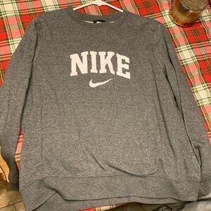 Nike Women's Sweatshirt, large, grey